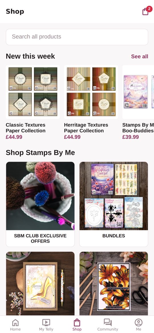 The SBM Shop in the app