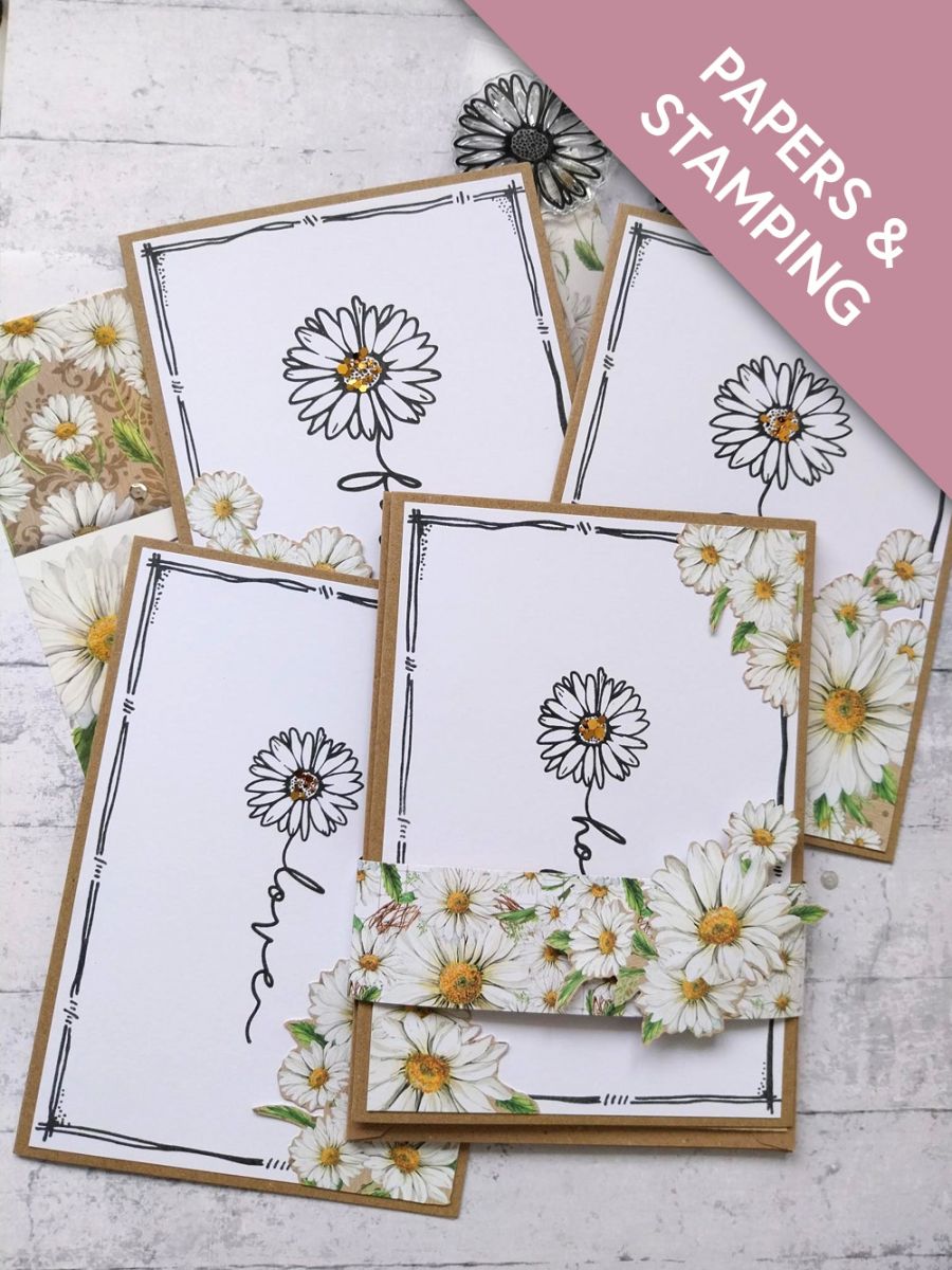 Cadeauset notitiekaartjes met madeliefjes