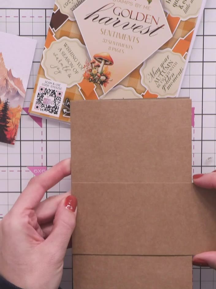 Step 2: Trim the kraft card blank to your desired width, keeping the darker brown colour on the outside edge for visua