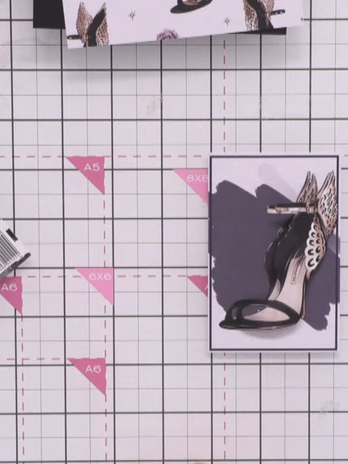Step 6: Position the shoe topper on the card front, allowing the dimensional elements to stand proud. The shoe should 