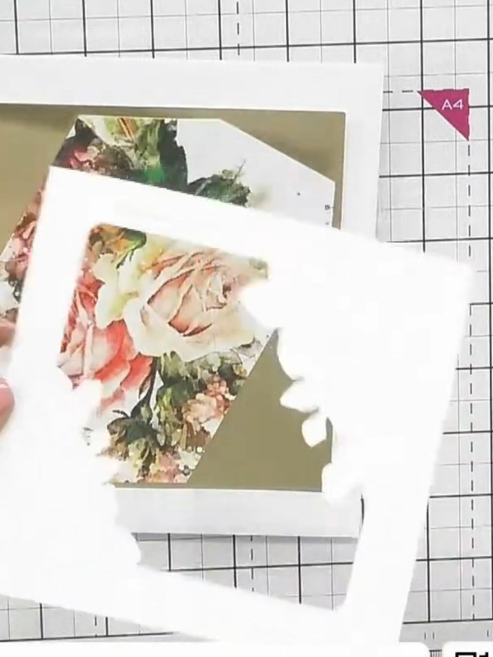 Tarjeta Sweet Pea con embossing y marco de color - the finished project