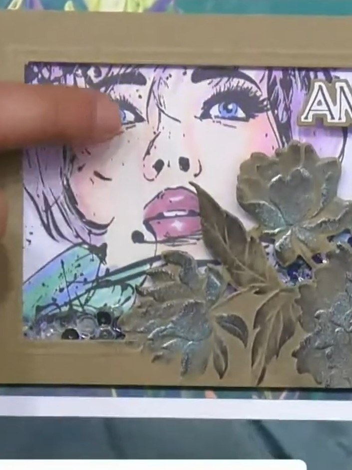 Step 2: Run the embossing folder with your chosen design through your die-cutting machine to create the raised embosse