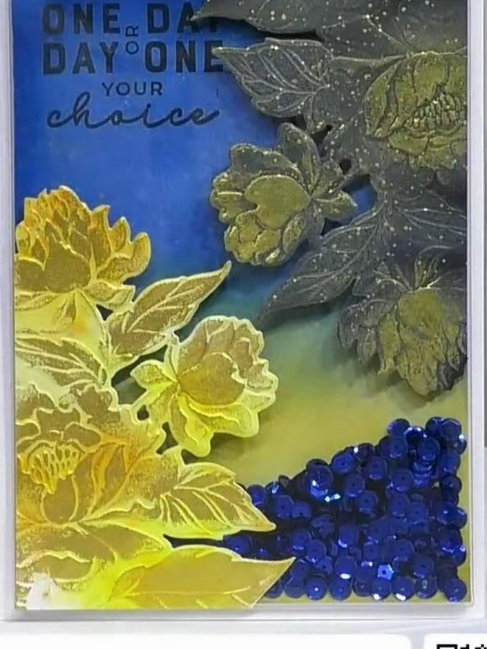 Tarjeta shaker con embossing Simplicity - the finished project