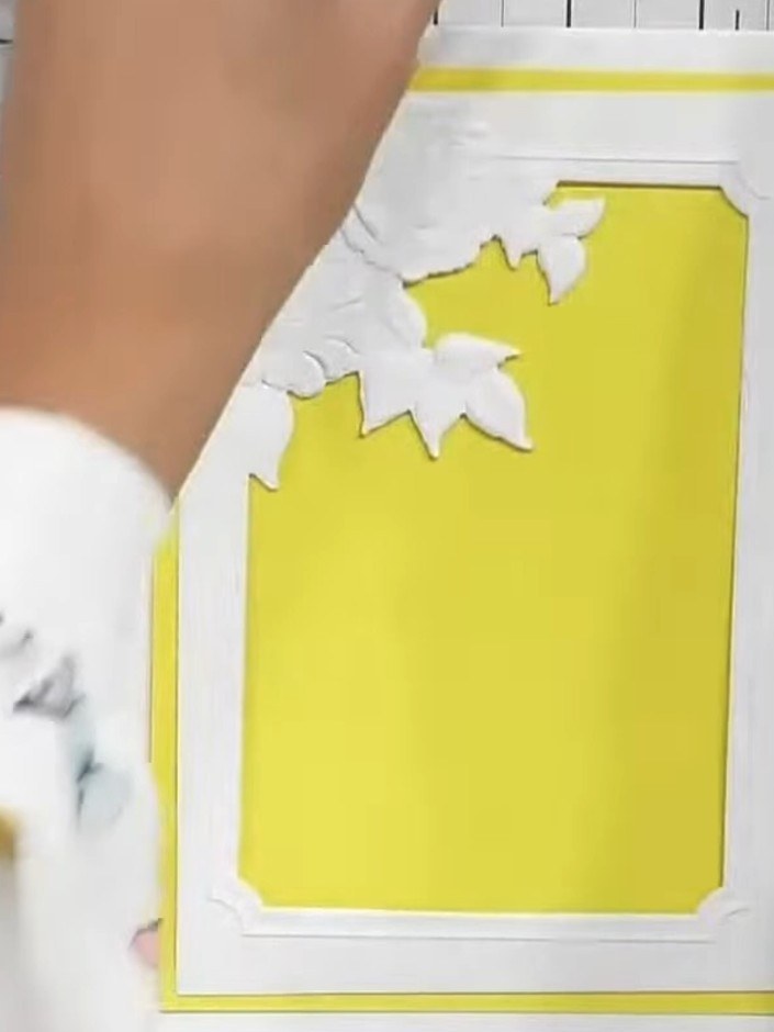 Step 1: Place the yellow cardstock into the embossing folder with the die positioned at the front. Run through your di