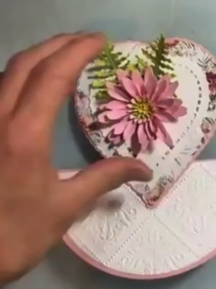 Tarjeta mecedora con gerbera - the finished project