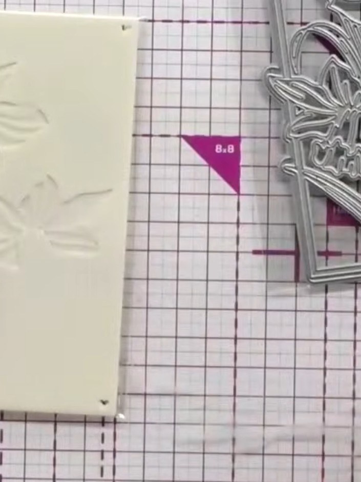 Step 8: For a sparkly variation, apply glitter paste through the daffodil stencil onto cream cardstock instead of usin