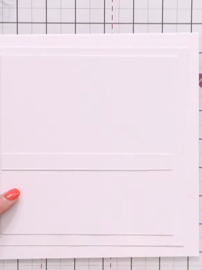 Step 1: Prepare your card base and cut white card panels in varying heights to create layers. Position the panels on y
