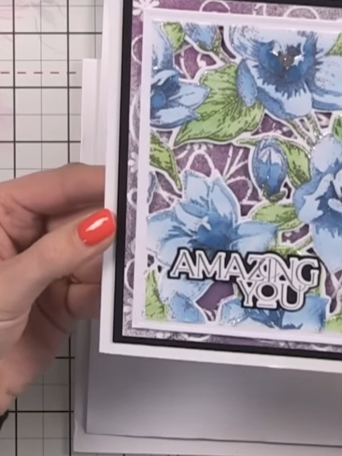 Tarjeta floral vintage por capas con Quattro D Magnolia Garden - the finished project