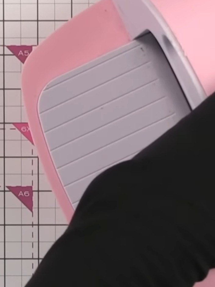 Step 3: Run the pink cardstock through your die-cutting machine with the embossing folder using your standard plate se