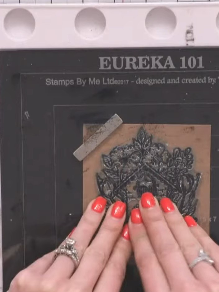 Step 4: Stamp the same house image again over the wet inked area using the same ink colour. This will solidify the out