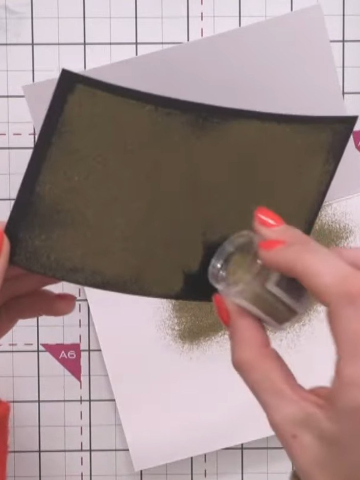 Step 5: Allow the cardstock to cool completely after applying the metallic powder. The embossed design will set as it 