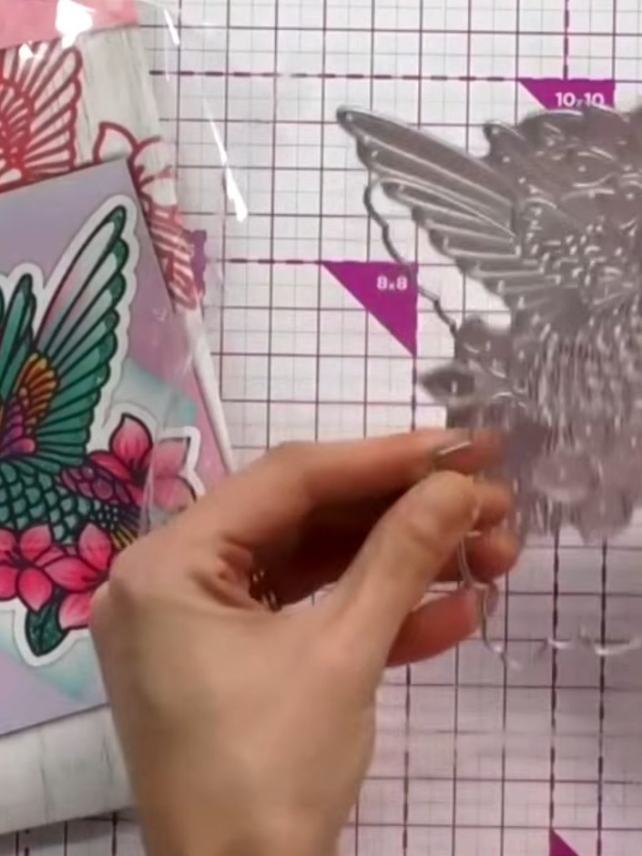 Step 7: For extra sparkle, apply glitter paste through the final stencil layer instead of ink before cutting out the d