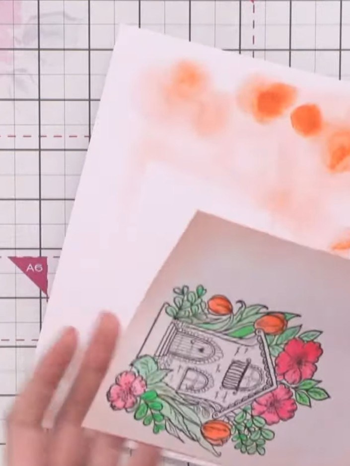 Step 7: Tilt your ink pad at an angle and edge the card all the way around to create a defined border. Work your way a