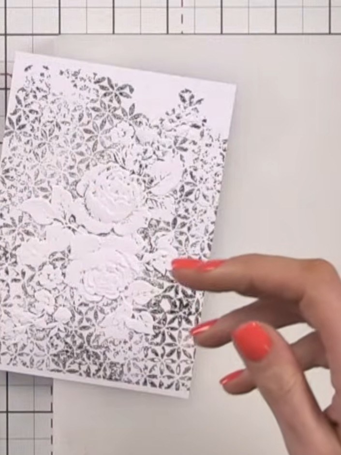 Step 6: Optional: Apply gold gilding wax to the raised flower heads on your embossed design for extra shimmer and dime