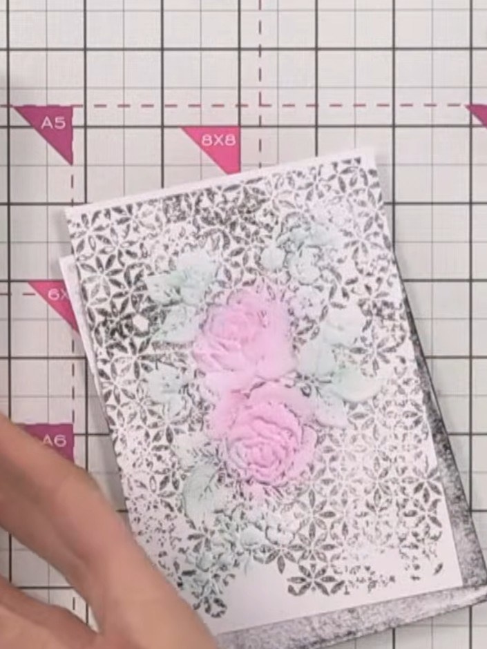 Step 6: Optional: Apply gold or metallic wax to the centre of the embossed design for additional dimension and shimmer