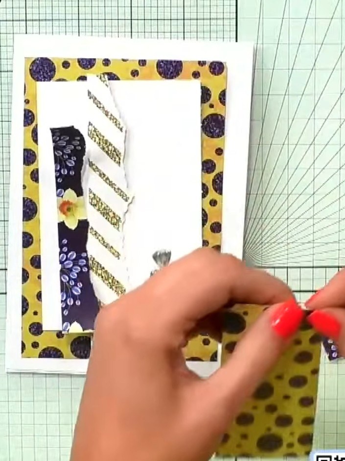 Tarjeta estampada con efecto spotlight y capas montadas - the finished project