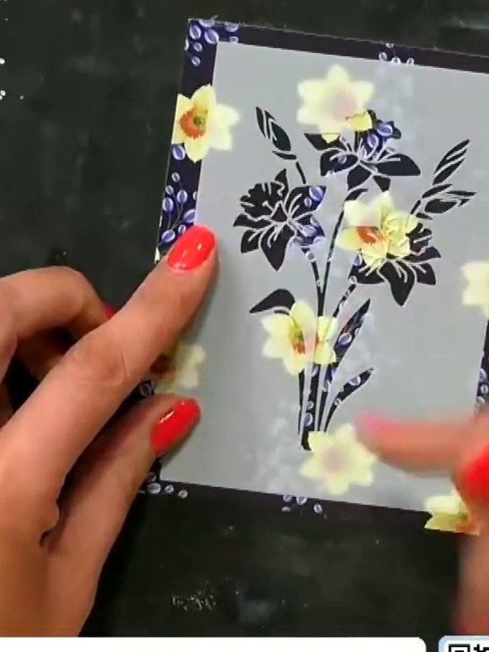 Step 2: Position the Hazy Days stencil in the centre of the card front, ensuring it is straight and centred. Hold it f