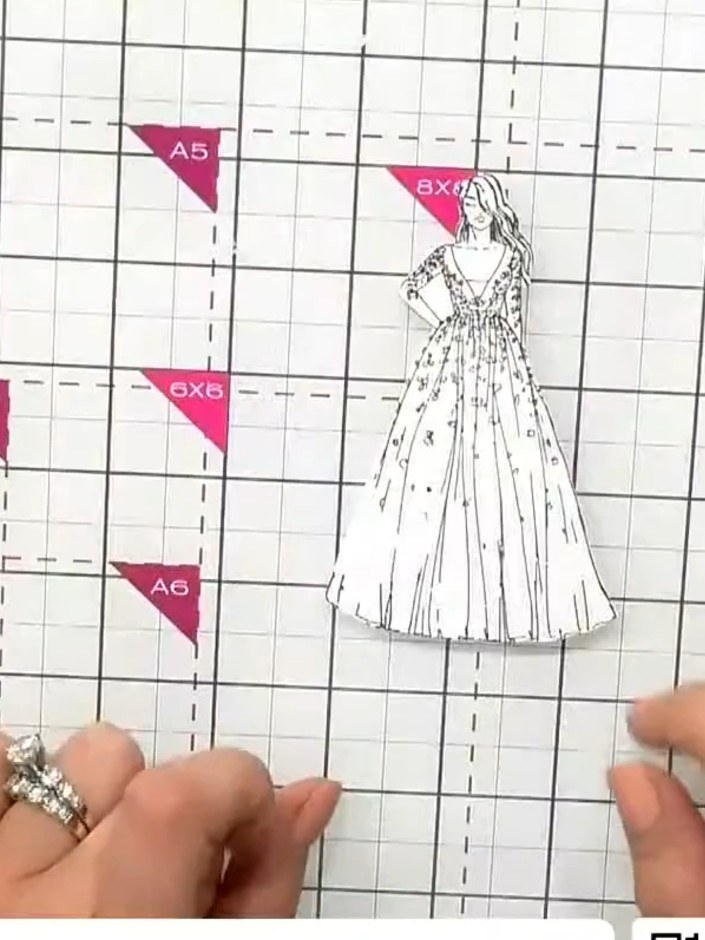 Step 1: Stamp the Francesca lady image onto white cardstock using black ink. Allow the ink to dry completely, then car