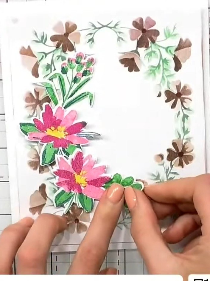 Tarjeta plana con marco Francesca y esténciles por capas - the finished project