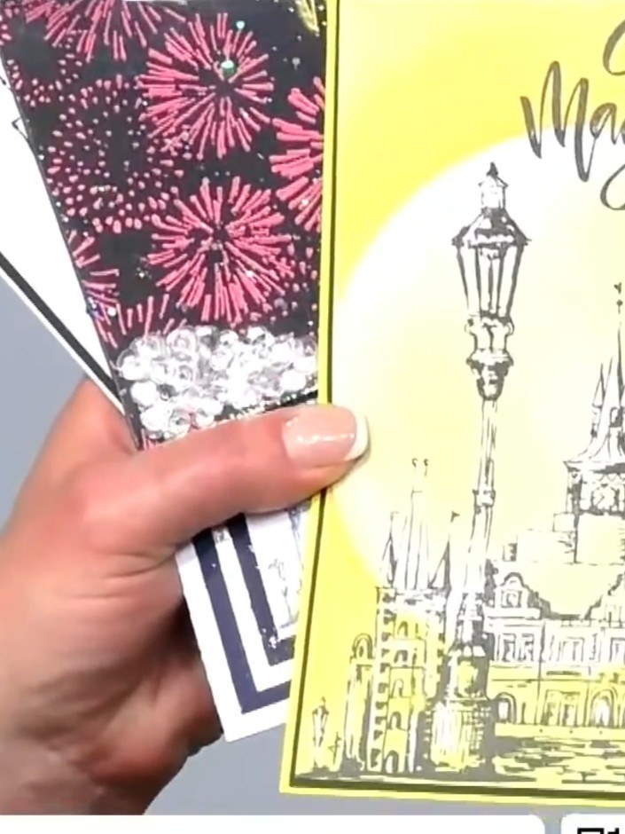 Step 4: Layer the stamped and coloured image onto coordinating yellow cardstock to create a border. Mount the finished
