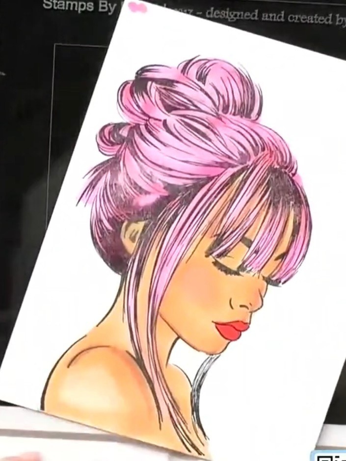 Step 7: Mount your completed portrait onto coordinating cardstock using adhesive to create the finished card. Ensure t