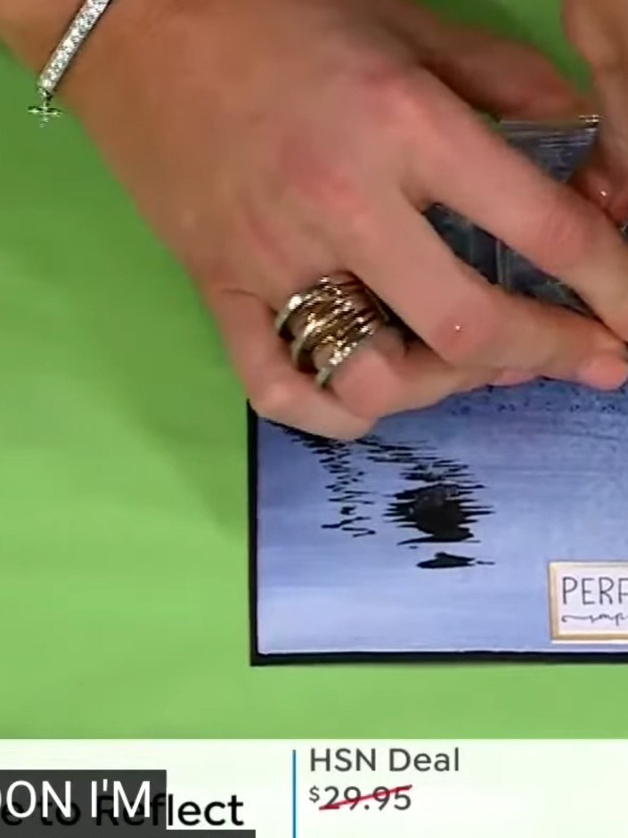 Step 2: Ink up the reflection landscape stamp from the Time to Reflect kit. The stamp features a landscape design with