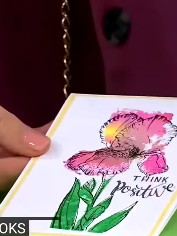 Step 4: Allow the stamped and watercoloured floral image to dry completely before proceeding to the next step. The pin