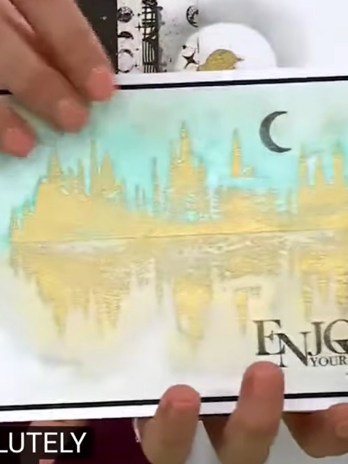 Step 2: Sprinkle your chosen Wow embossing powder colour generously over the stamped image whilst the ink is still wet