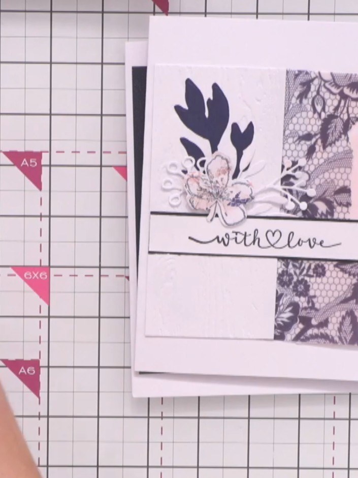 Step 3: Use the coordinating outline die to cut around your stamped design. This eliminates the need for fussy cutting