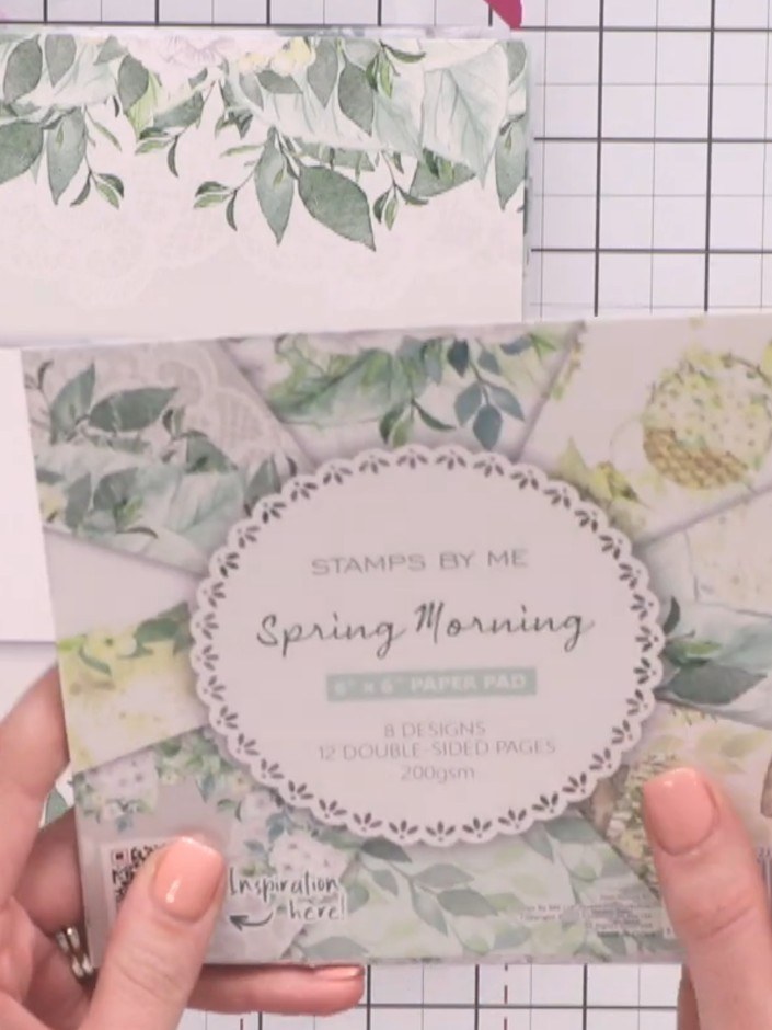Step 2: Layer the printed vellum sheets over the patterned papers from the Spring Morning collection. Position the vel
