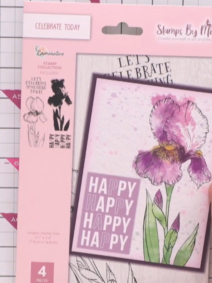 Step 1: Stamp the solid colour portion of the iris from the lamination stamp set onto your card base using your chosen
