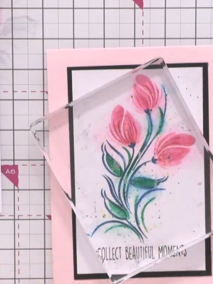 Step 7: Add sparkle details to the card using a sparkle pen to enhance the finish. Apply the sparkle pen to areas of t