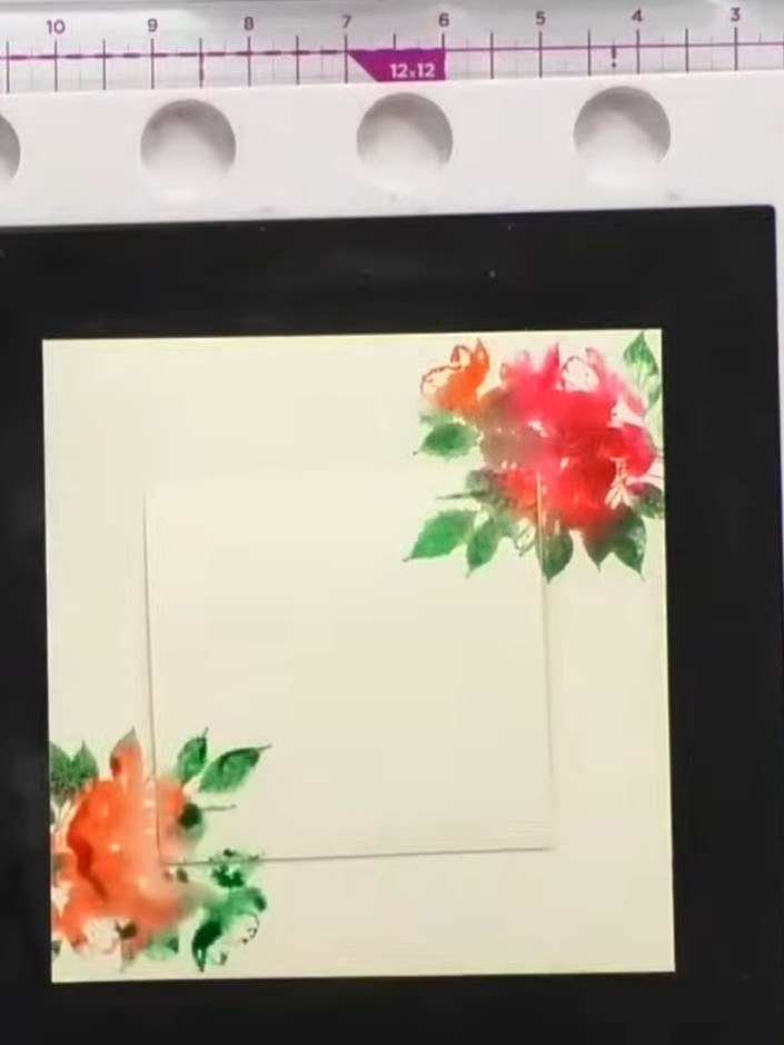 Step 5: Lass den Aquarell-Hintergrund vollständig trocknen, bevor du mit dem nächsten Schritt weitermachst.