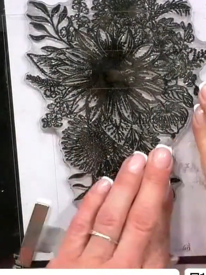 Step 1: Stamp the sunflower image three times onto white cardstock using black all-purpose ink. Ensure each stamped im