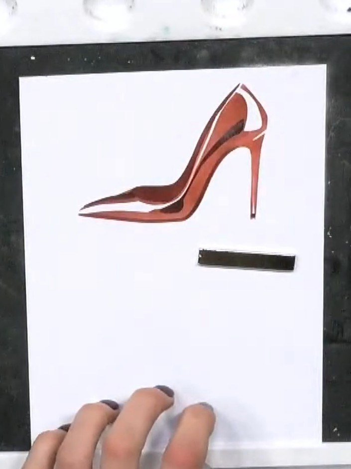 Tarjeta de zapato con esténciles por capas y embossing 3D - the finished project