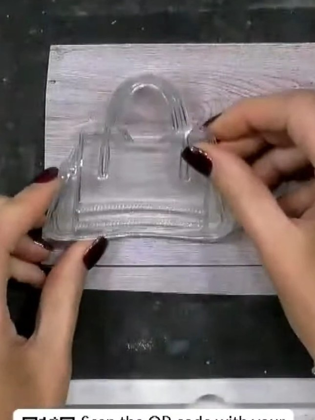 Step 2: Ink up the coordinating handbag stamp with sticky embossing ink, ensuring even coverage across the entire stam