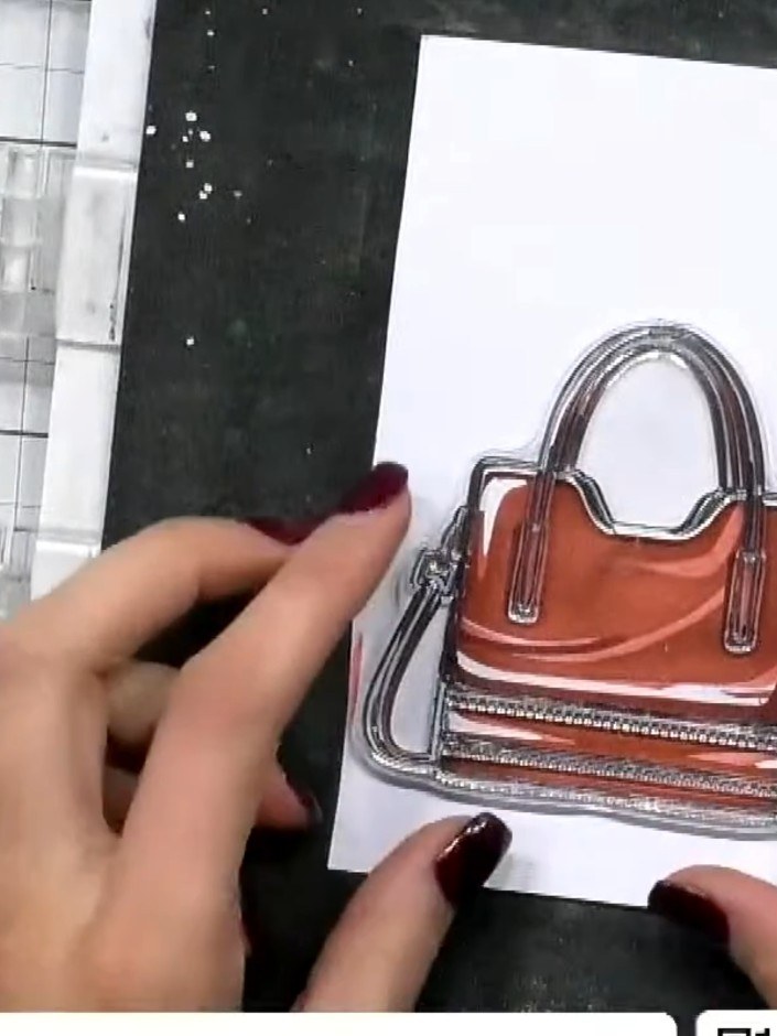 Step 5: Use an anti-static bag to remove any moisture from the white card before stamping. Gently rub the bag over the