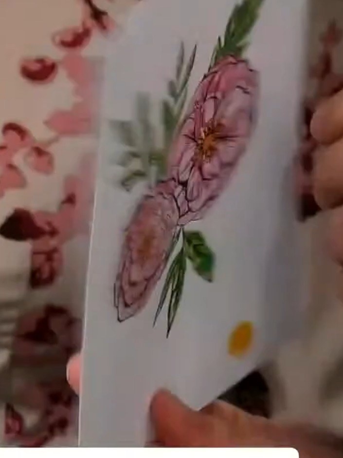 Step 7: Die-cut the completed design using the outline die, aligning it carefully with the stamped floral image. Ensur