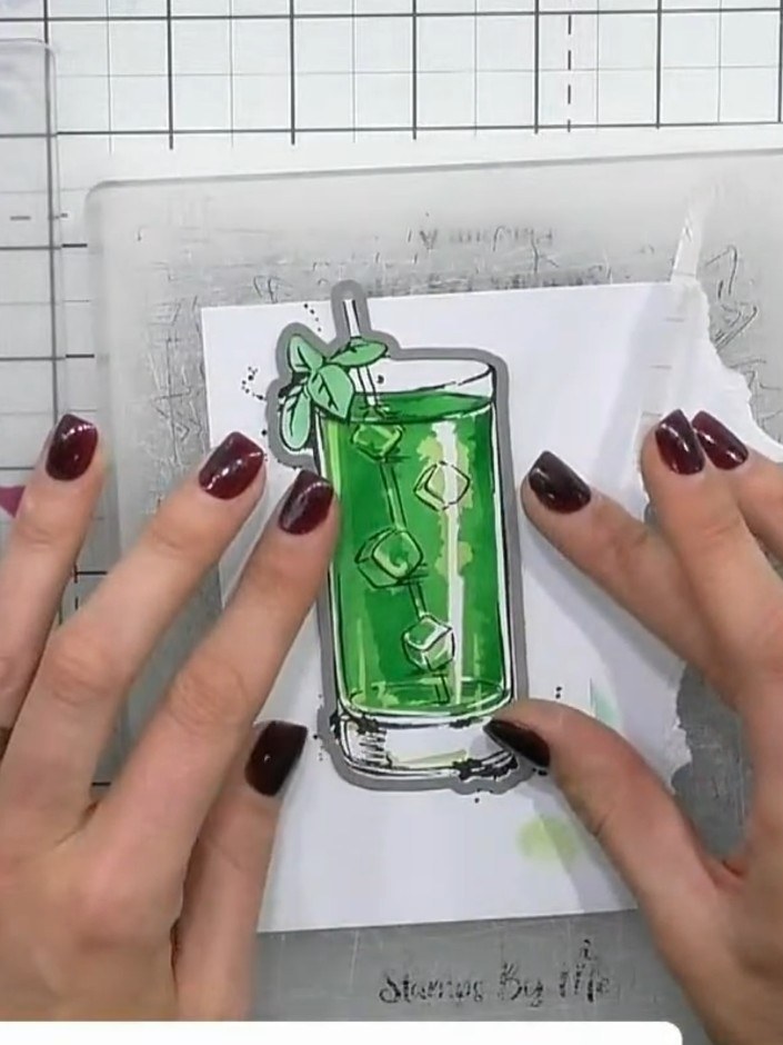 Step 8: Die-cut the outline of the cocktail glass using the outline die from the Stamps By Me Quattro D 6 Piece Concep