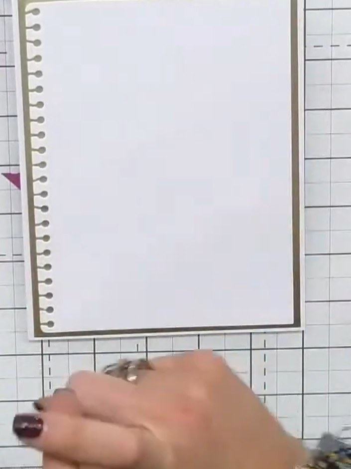 Step 2: Tear a sheet from the Funky Fossil watercolour paper pad to create a textured edge around the border of your c