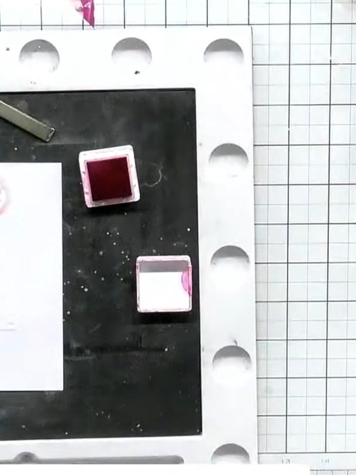 Step 2: Remove stencil one and position stencil number two over your card, ensuring the number is facing you. Apply or