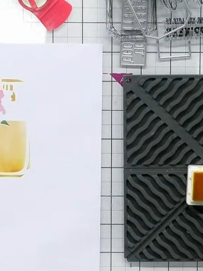 Step 8: Run the embossing folder through your die-cutting machine to create the three-dimensional textured embellishme