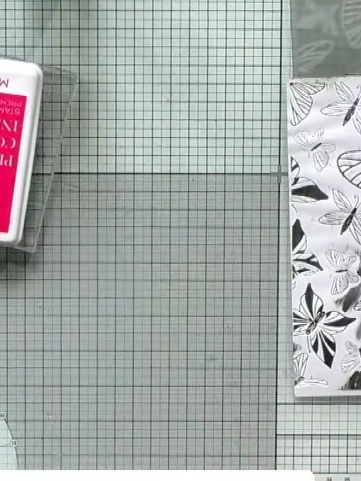 Step 3: Ink both sides of the embossed paper using magenta hybrid ink. Apply the ink to create a reverse effect, ensur