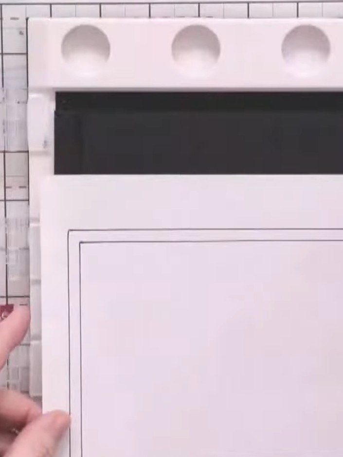 Step 1: Use a stamp positioning guide by placing your card blank on it and drawing around the edges to create a templa