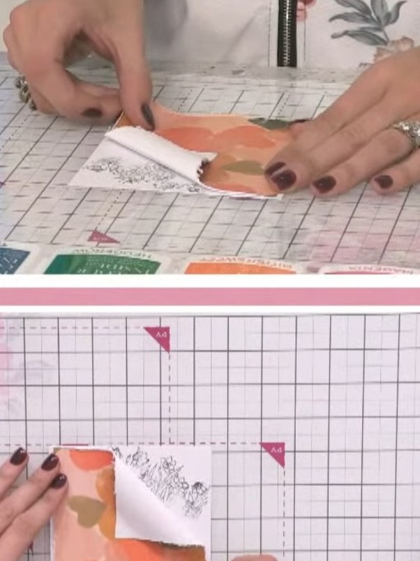 Step 5: Adhere the coloured umbrella image to your card base using adhesive. Position it centrally on the card front a