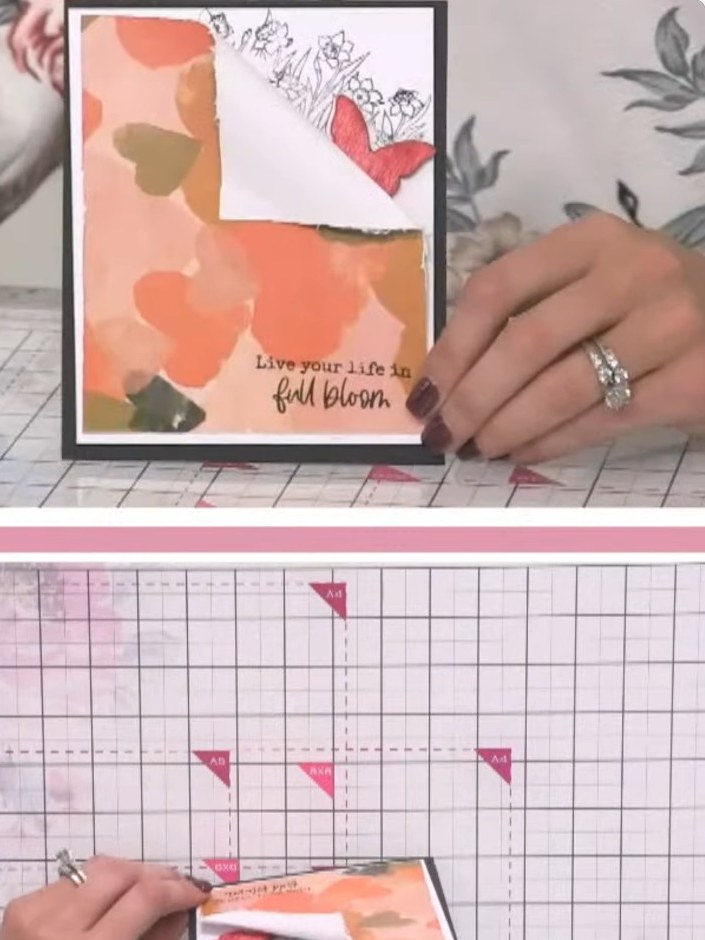 Step 7: Add your chosen sentiment or final embellishments to complete the card. Position any remaining decorative elem