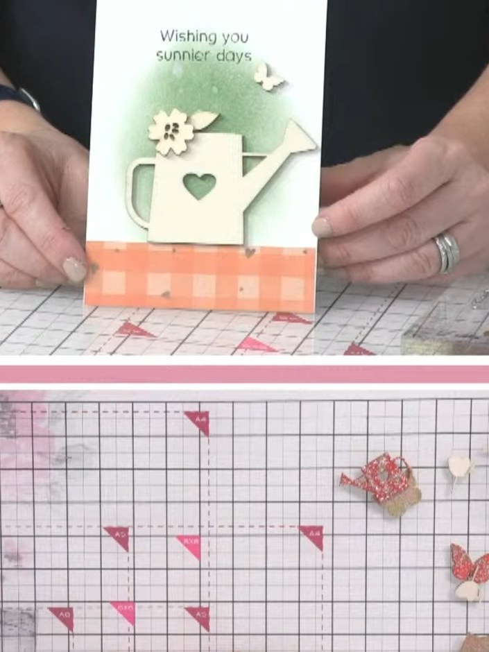 Tarjeta con textura, adornos y esténcil - the finished project