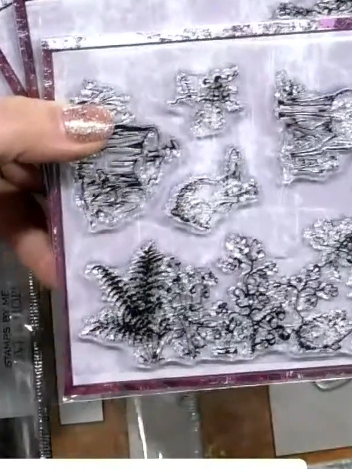 Step 5: Add embossed or embellished elements around the leaf design if desired. Use decorative border stamps or dies t