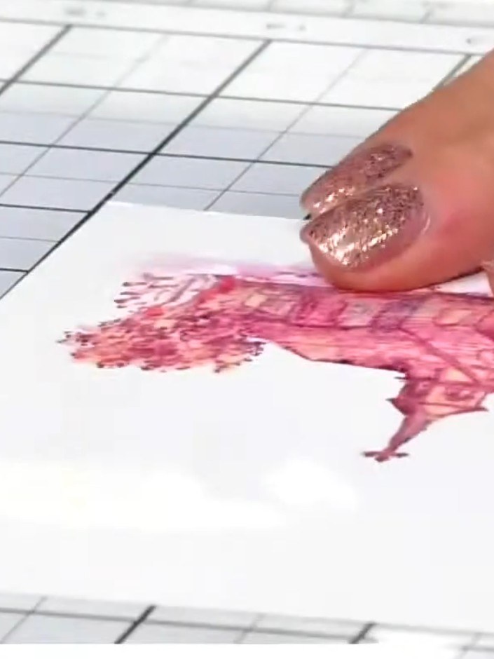 Step 2: Wet your card with clean water using a flat watercolour brush, covering the area where you want to apply colou