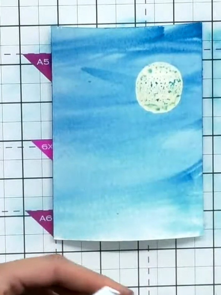 Step 5: Allow the watercolour background panel to dry completely. You can use a heat tool to speed up the drying proce